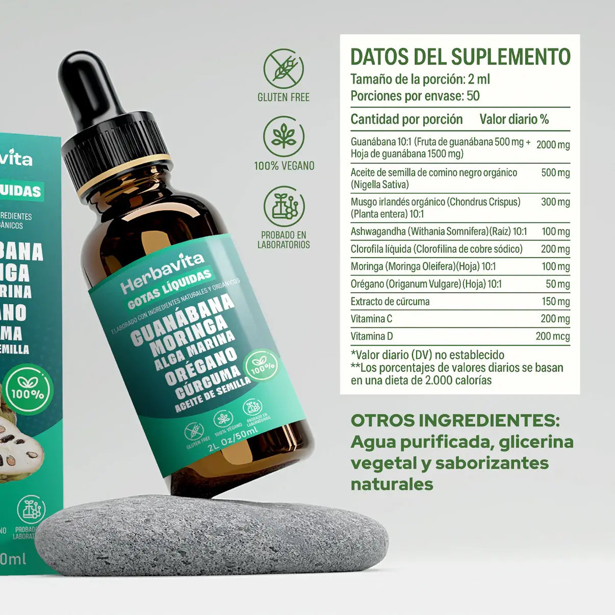 Herbavita | Extracto de Guanábana 100% Orgánico 10 en 1