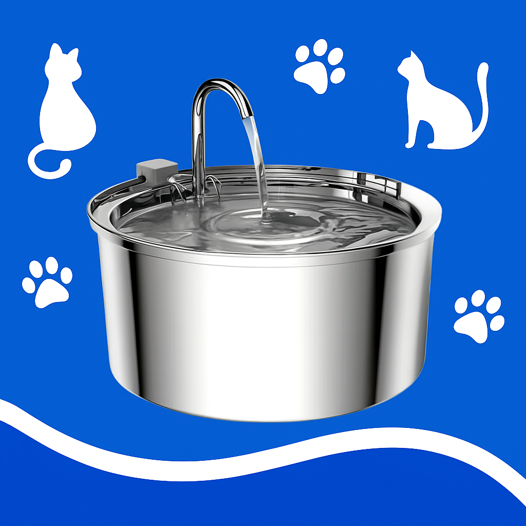 Fuente de Acero Inoxidable con Triple-Filtración para Agua Siempre Fresca