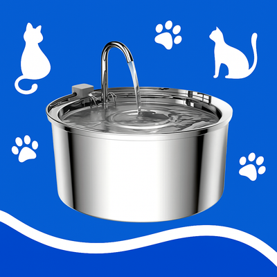 Fuente de Acero Inoxidable con Triple-Filtración para Agua Siempre Fresca