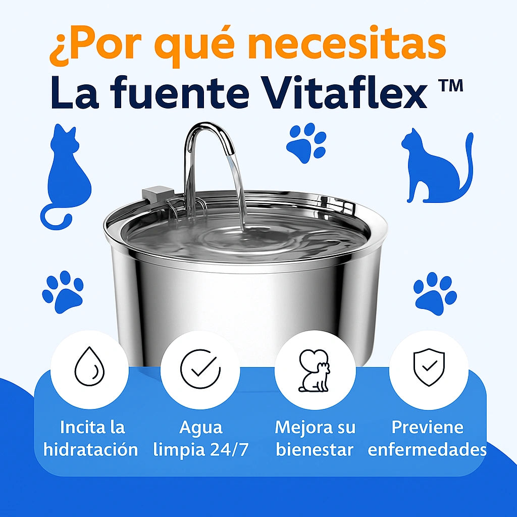 Fuente de Acero Inoxidable con Triple-Filtración para Agua Siempre Fresca