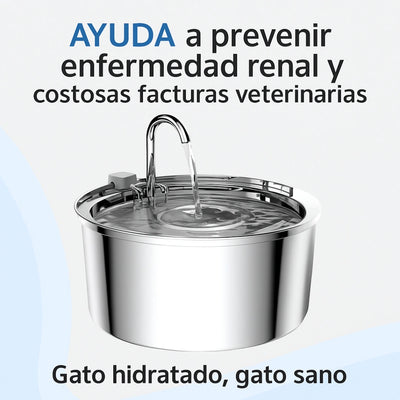 Fuente de Acero Inoxidable con Triple-Filtración para Agua Siempre Fresca